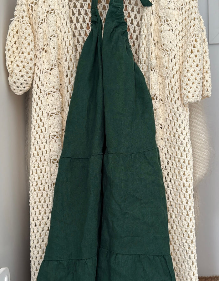 AERE // Linen Halter Dress // Green // Size 6