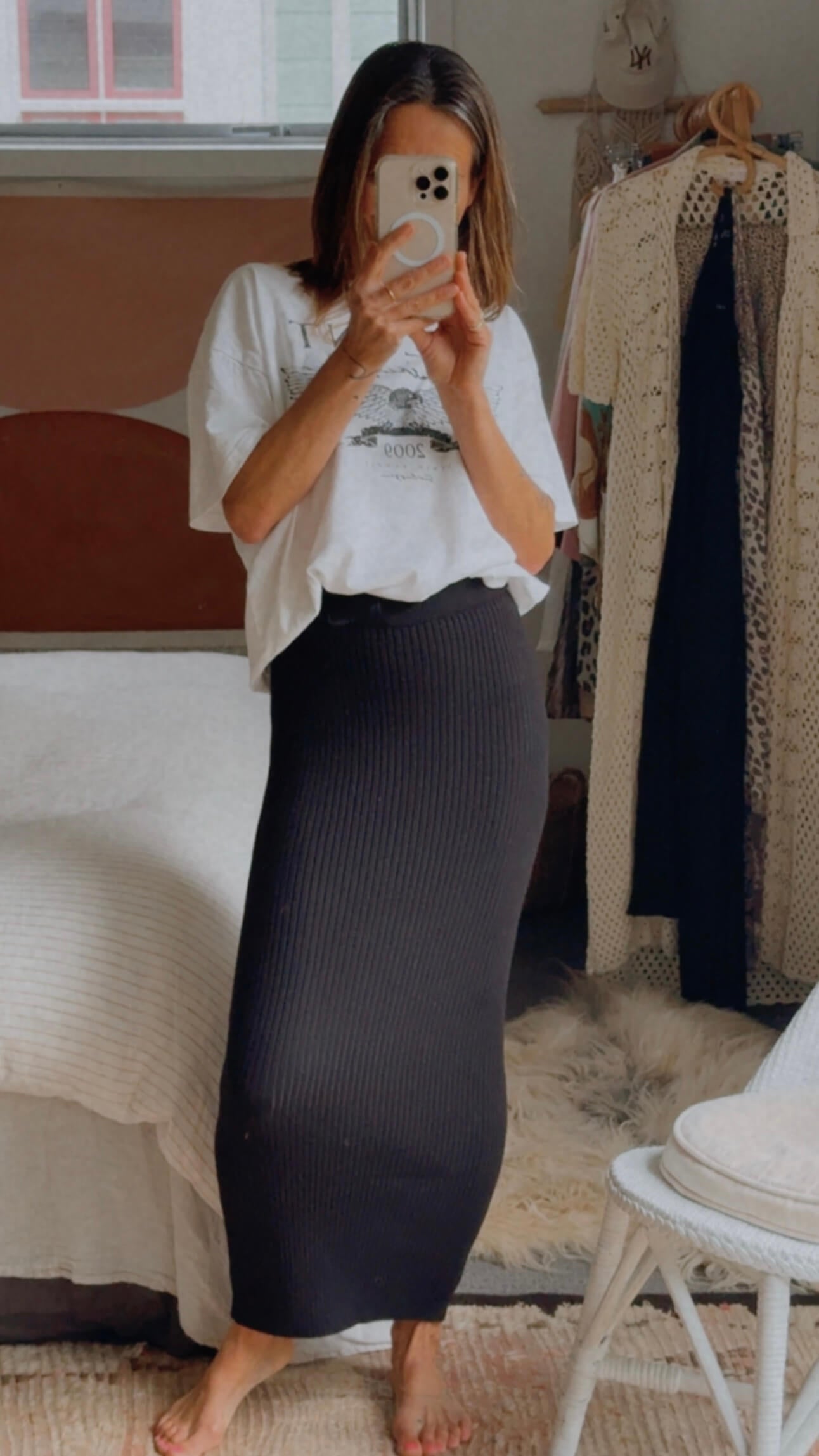 WINNIE & CO // Knitted Maxi Skirt // Black // XS/S