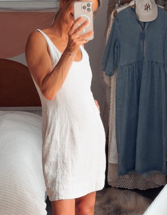 GLASSONS // Classic Mini Dress // Stone // Size 8