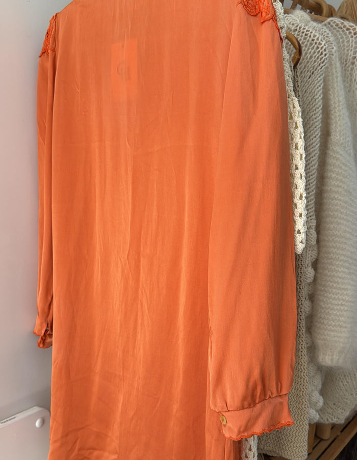 CHASING UNICORNS Coral Silk Dress // BNWT // Large