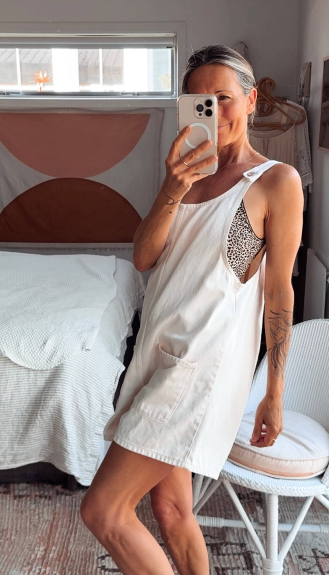 MONKi // Denim Pinafore Romper // Fresh Baby Pink // XS/S