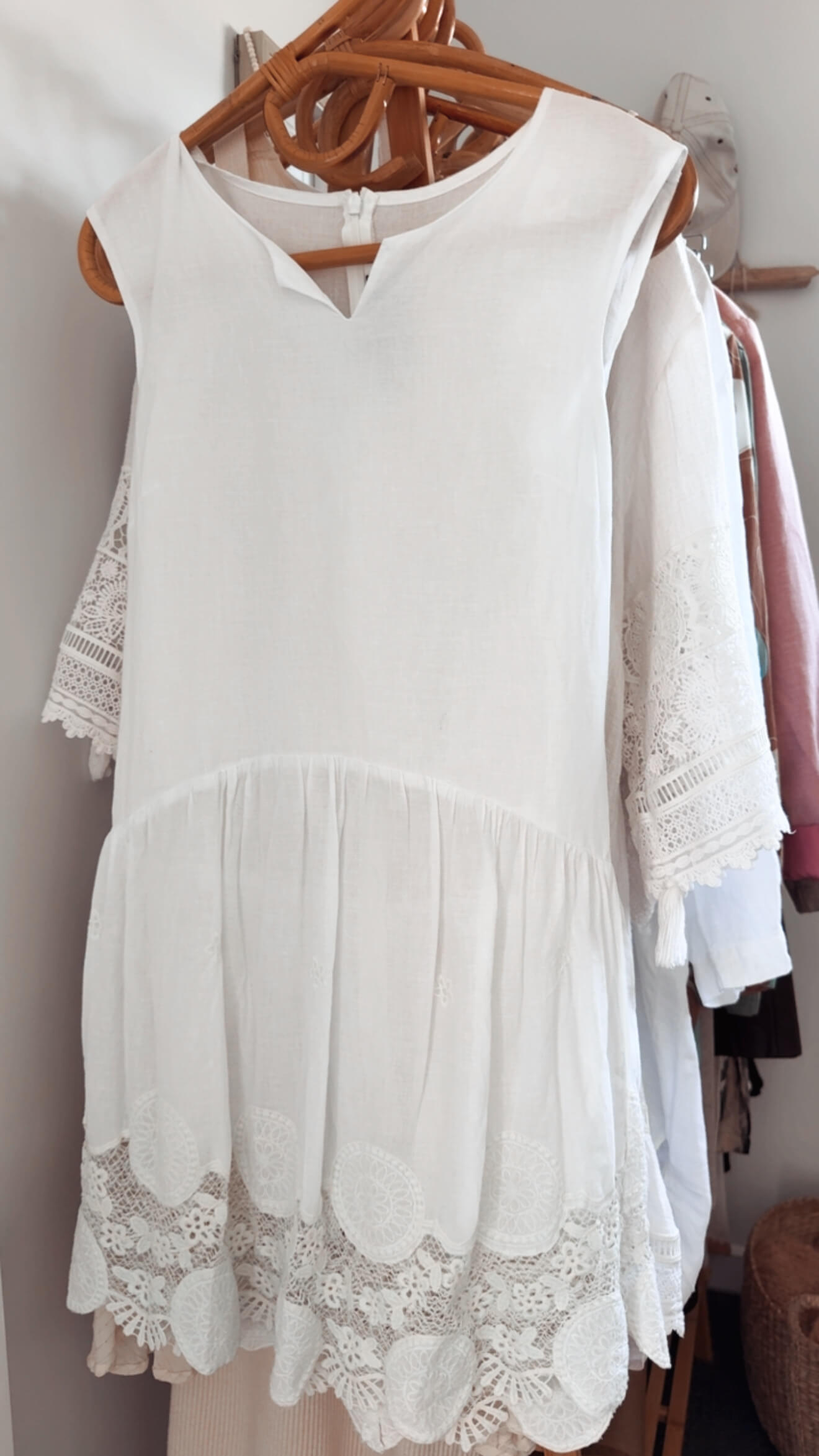 BLAK // Cotton Crochet Lace Mini Dress // White // Size 8