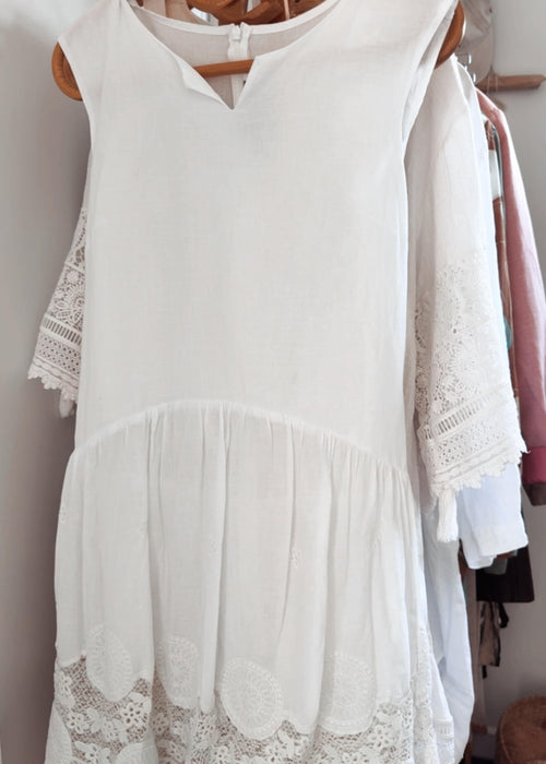 BLAK // Cotton Crochet Lace Mini Dress // White // Size 8