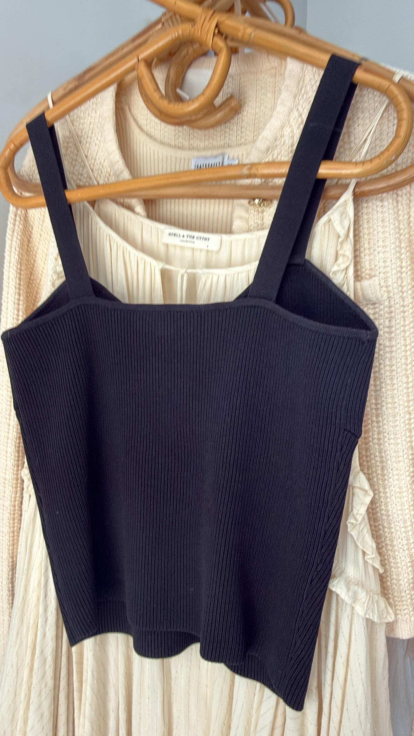 WITCHERY // Ribbed Knit Bustier Top // Black // Small