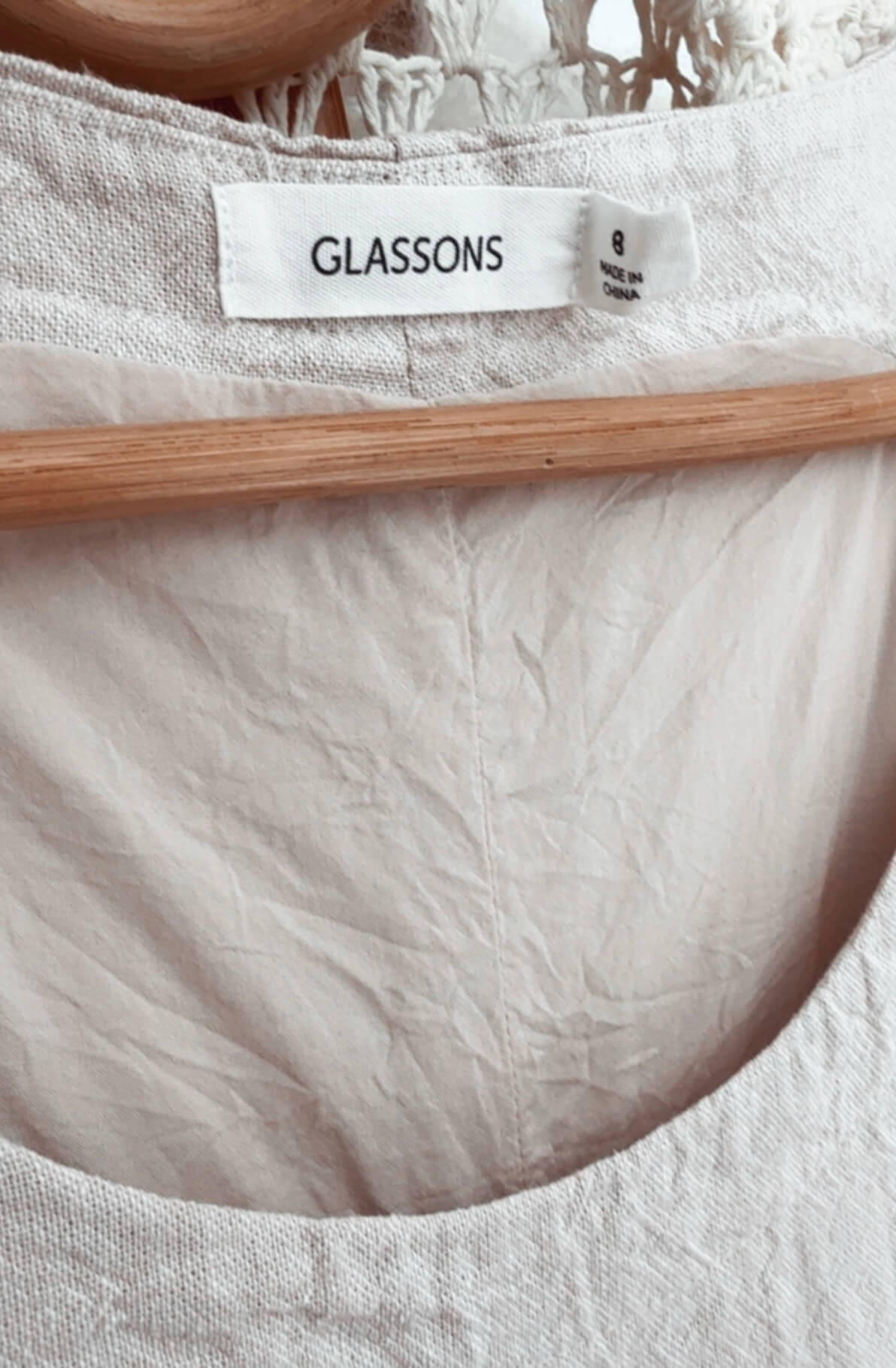 GLASSONS // Classic Mini Dress // Stone // Size 8