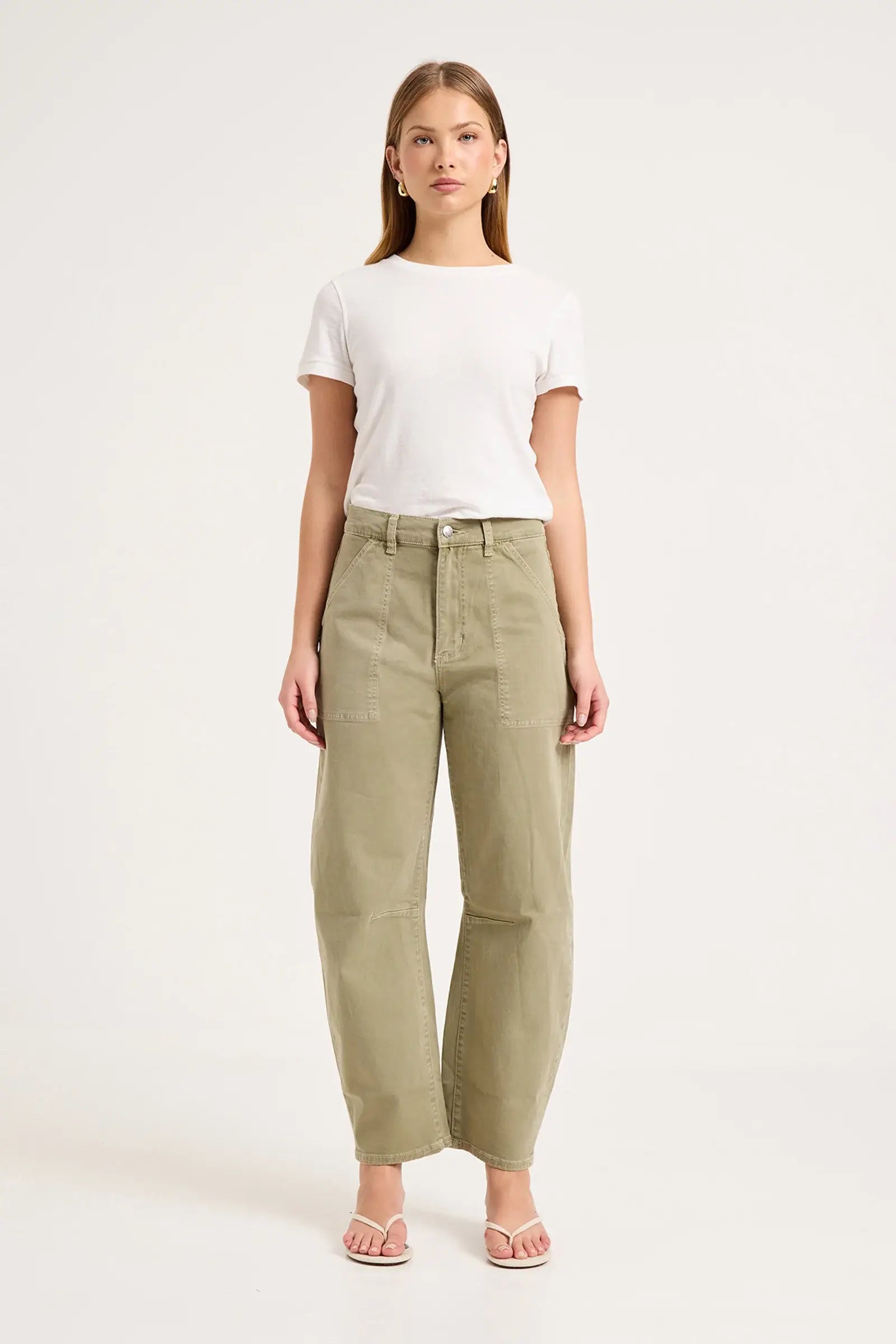 ROLLA'S // Gigi Barrel Trade Jean // DRILL SUMMER OLIVE // Size 30
