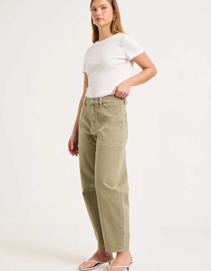 ROLLA'S // Gigi Barrel Trade Jean // DRILL SUMMER OLIVE // Size 30