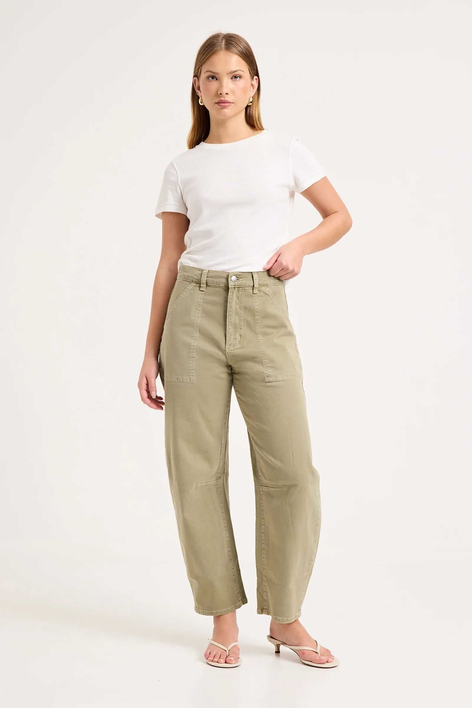 ROLLA'S // Gigi Barrel Trade Jean // DRILL SUMMER OLIVE // Size 30