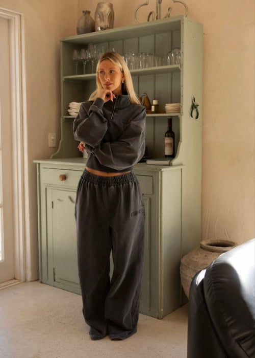 SŚAINT // ACID WASH TRACKPANT // CHARCOAL // XS/S