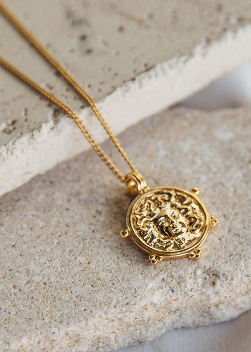 Medusa Protection Pendant Necklace // Gold