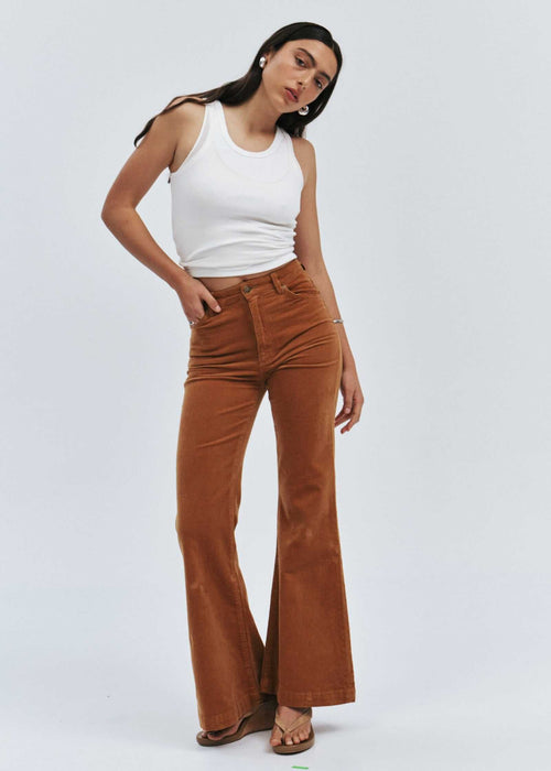 Rolla's Eastcoast // High Rise Flare // Caramel Cord // Size 26 (AUS/NZ 8)