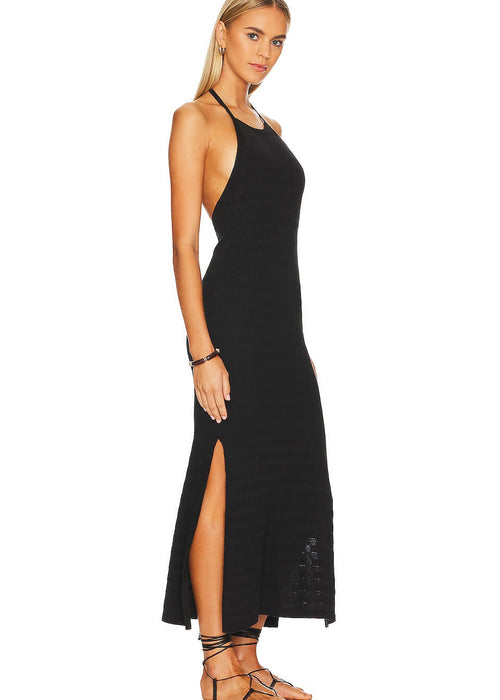 SPELL & THE GYPSY COLLECTIVE // Sunray Knit Maxi Halter Dress // Black // XS