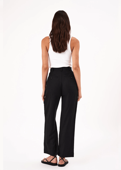 ROLLA'S // Chloe Pleat Linen Pants // Black // Size 8