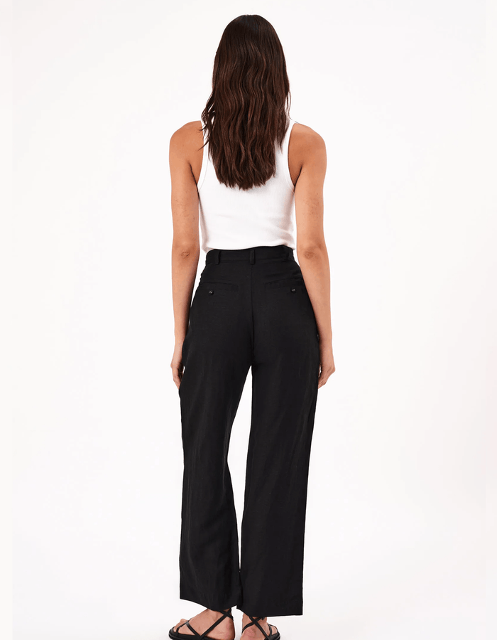ROLLA'S // Chloe Pleat Linen Pants // Black // Size 8