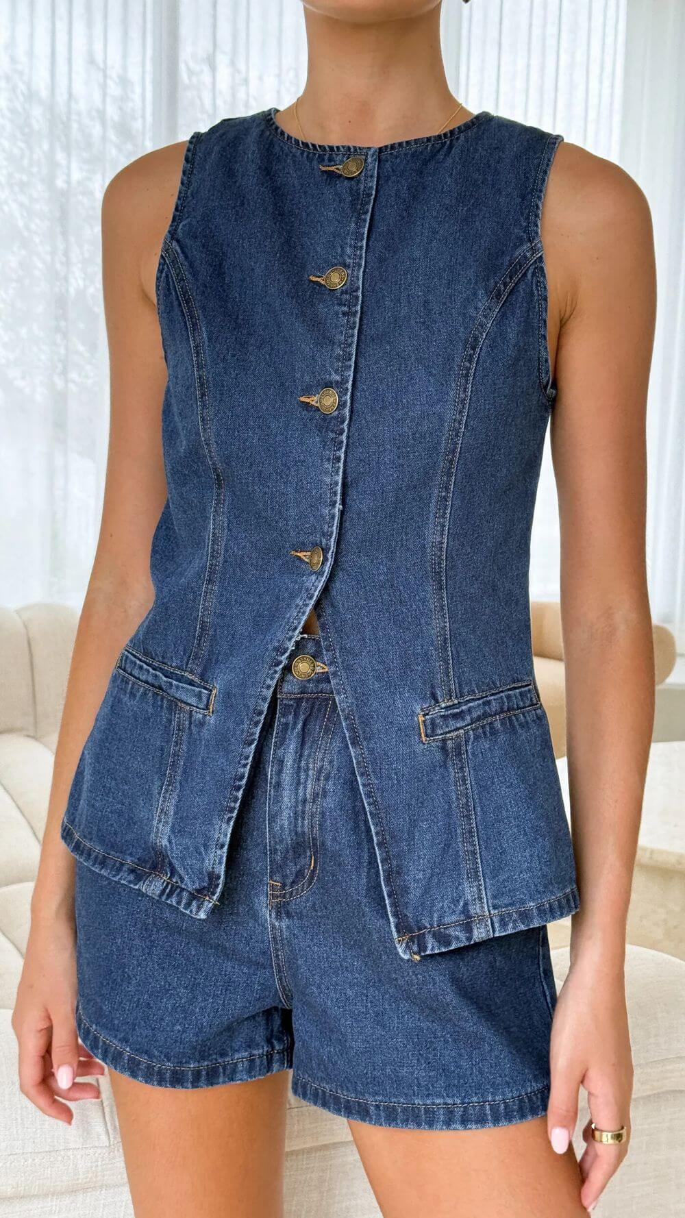 GLASSONS // Denim Vest // Mid-Vintage Blue // Medium