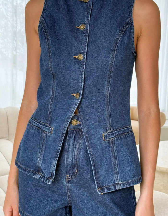 GLASSONS // Denim Vest // Mid-Vintage Blue // Medium