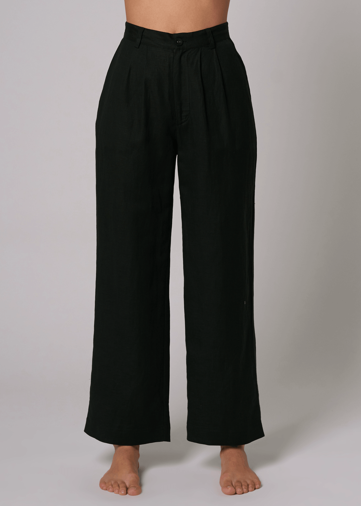 ROLLA'S // Chloe Pleat Linen Pants // Black // Size 8