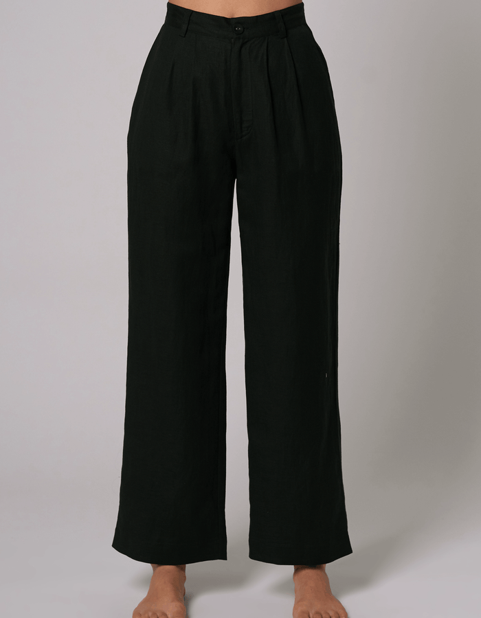 ROLLA'S // Chloe Pleat Linen Pants // Black // Size 8