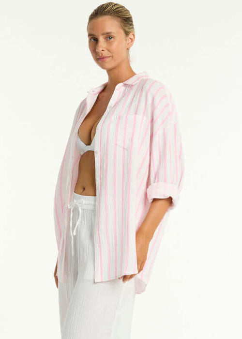 SEA LEVEL // Amalfi Beach Shirt // Pink // S/M