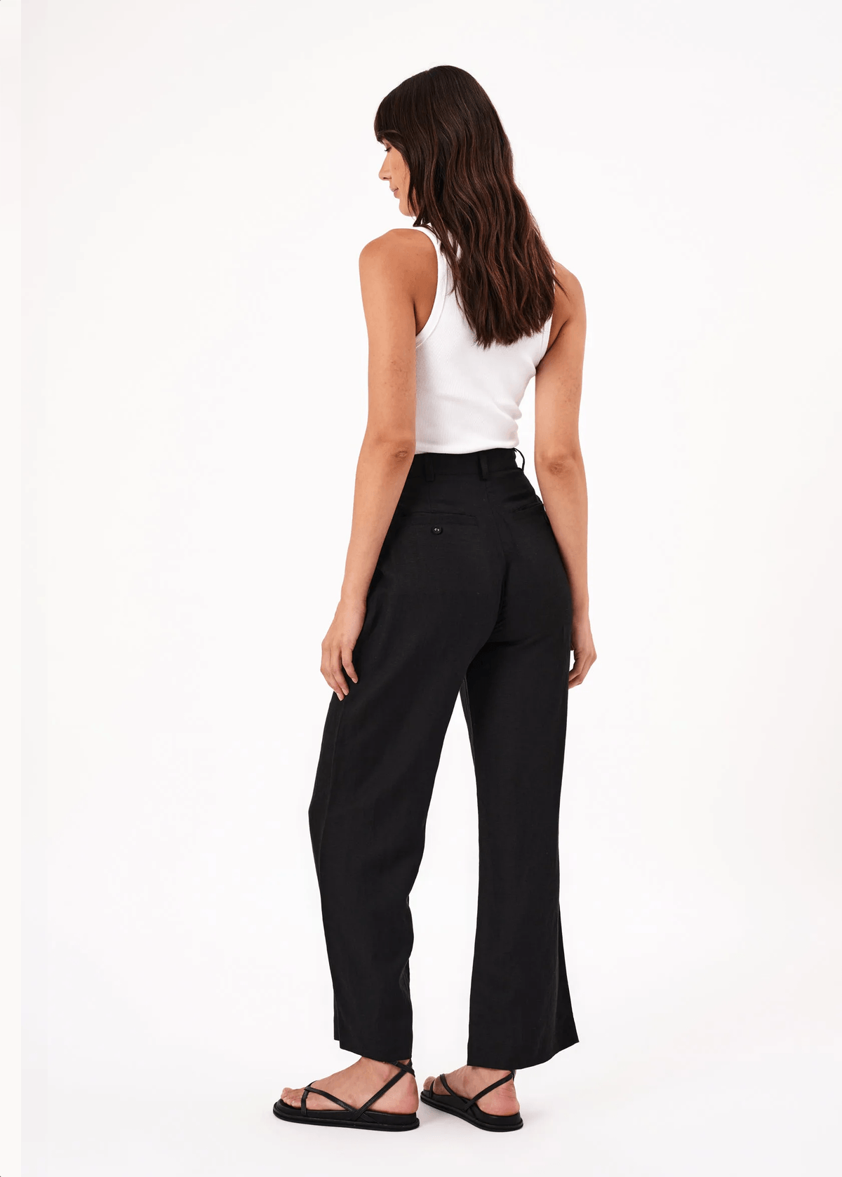 ROLLA'S // Chloe Pleat Linen Pants // Black // Size 8