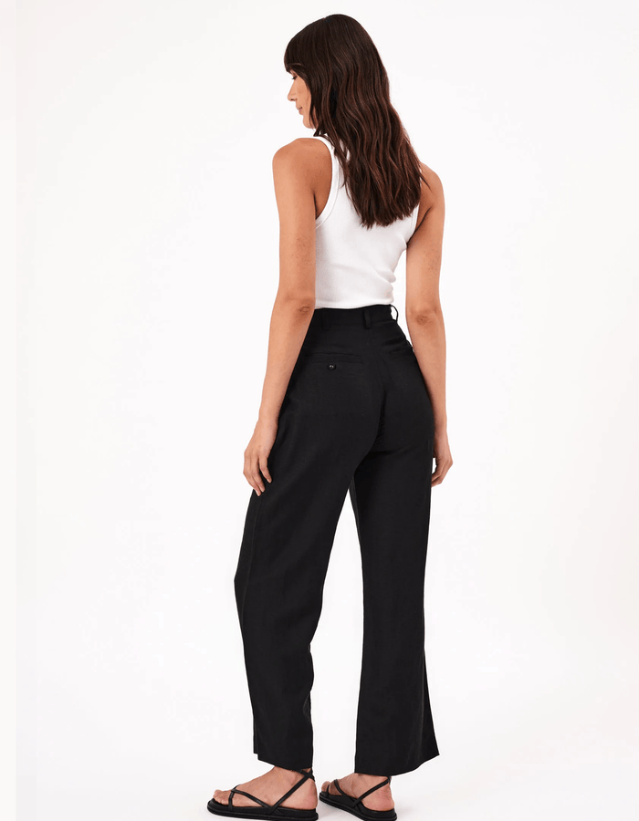 ROLLA'S // Chloe Pleat Linen Pants // Black // Size 8
