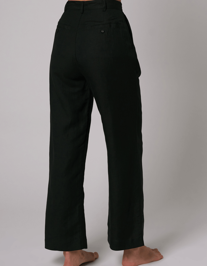 ROLLA'S // Chloe Pleat Linen Pants // Black // Size 8