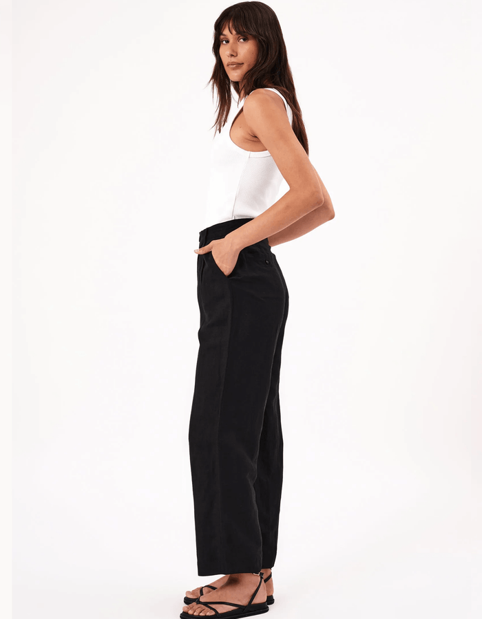 ROLLA'S // Chloe Pleat Linen Pants // Black // Size 8