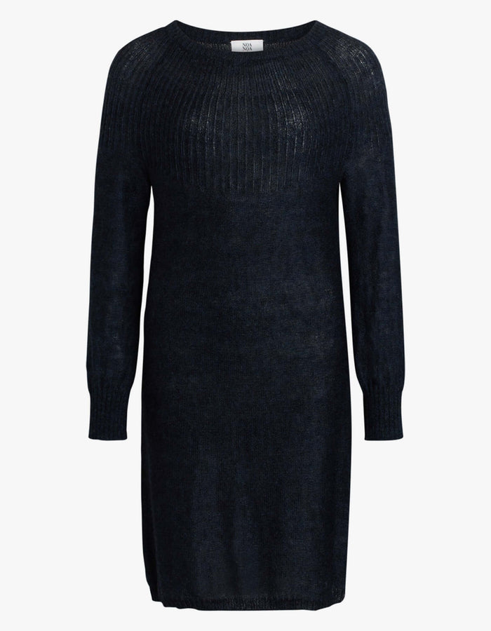 Noa Noa Essential Melange Mohair Knitted Dress in French Navy // S/M