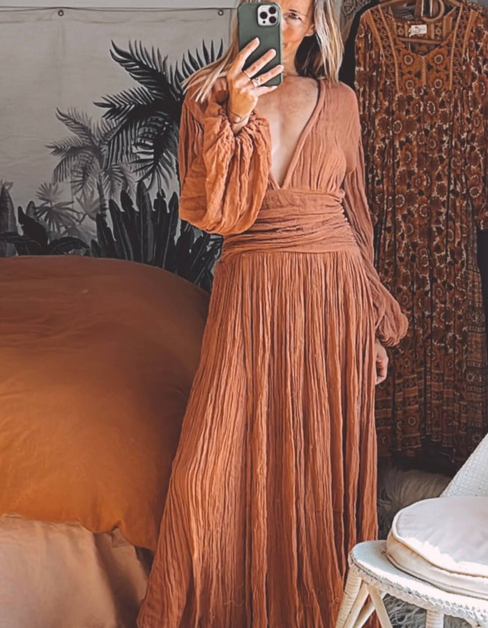 JEN'S PIRATE BOOTY Lapis Maxi Dress- Rust