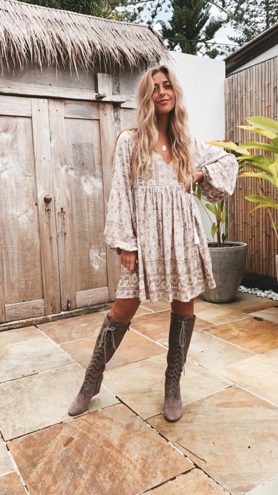 Lake Boho Dress - Sparrow Grey