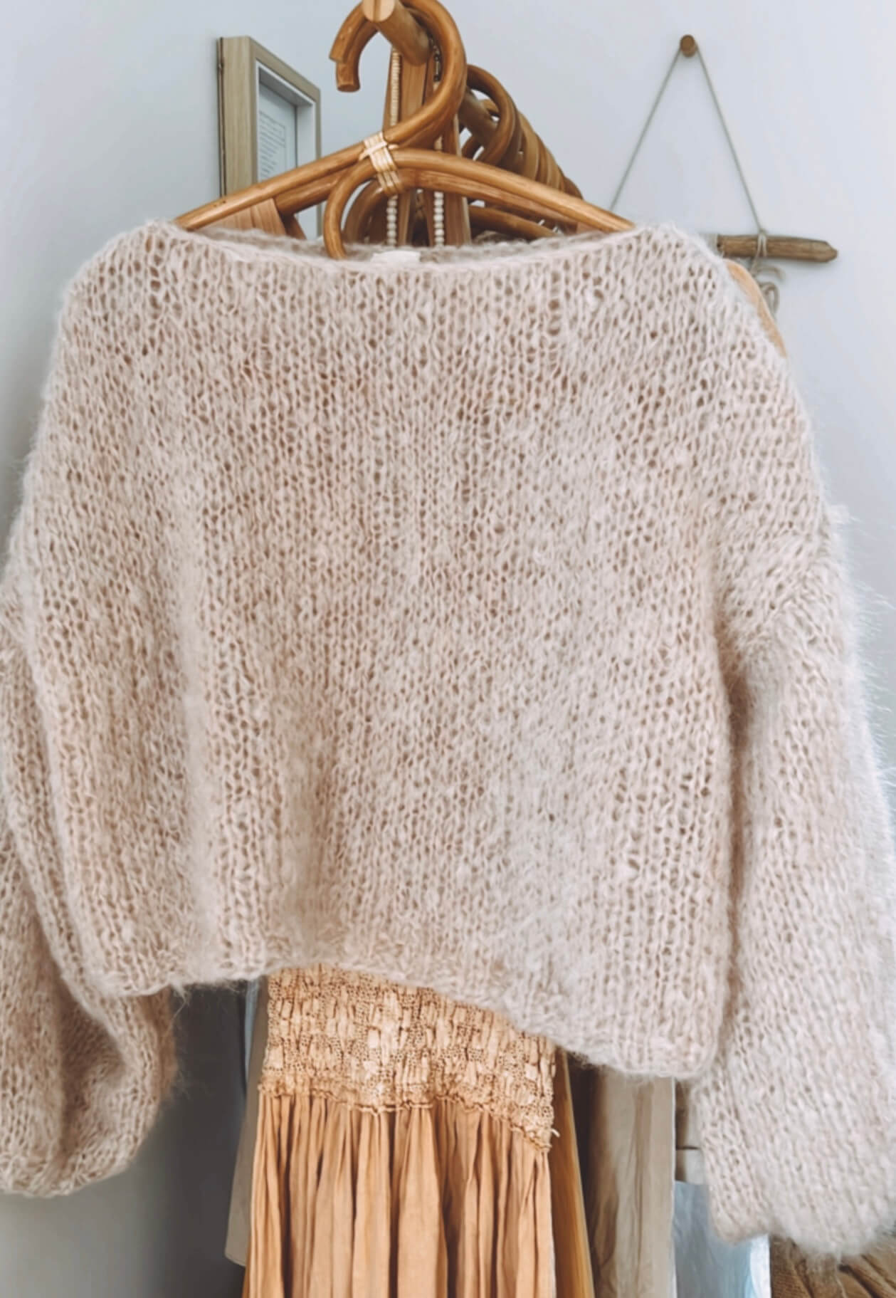 The Cropped Boatneck // Buff Mohair