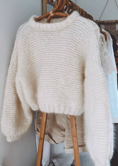 The Cropped Crew II // Cream Mohair