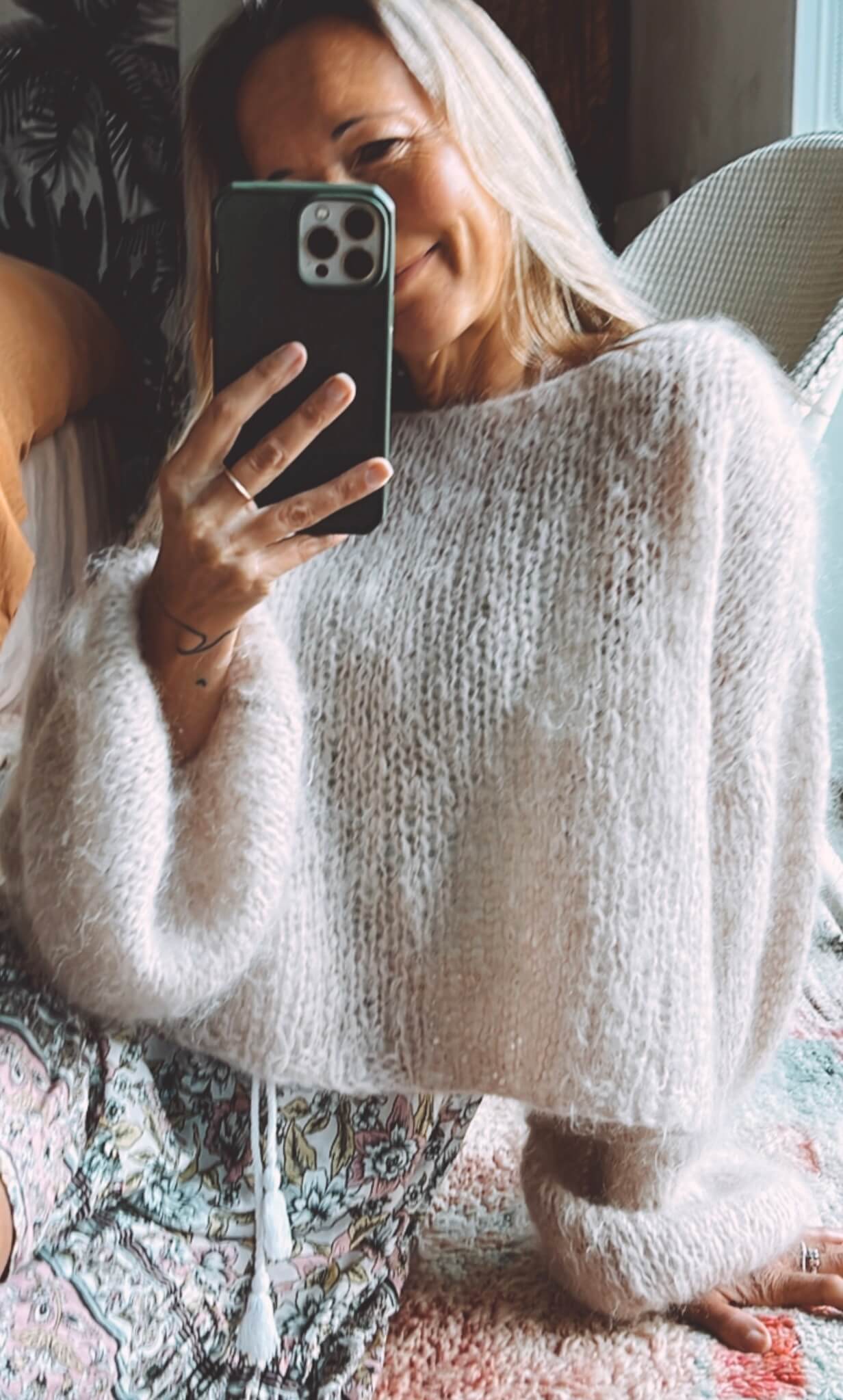 The Cropped Boatneck // Buff Mohair