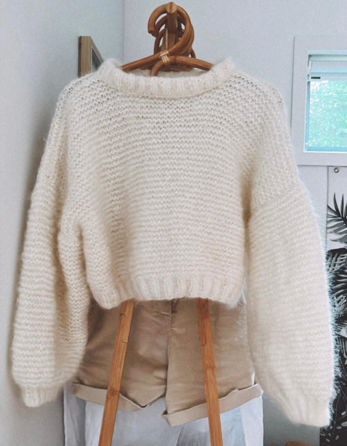 The Cropped Crew II // Cream Mohair