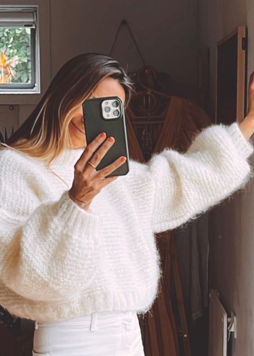 The Cropped Crew II // Cream Mohair