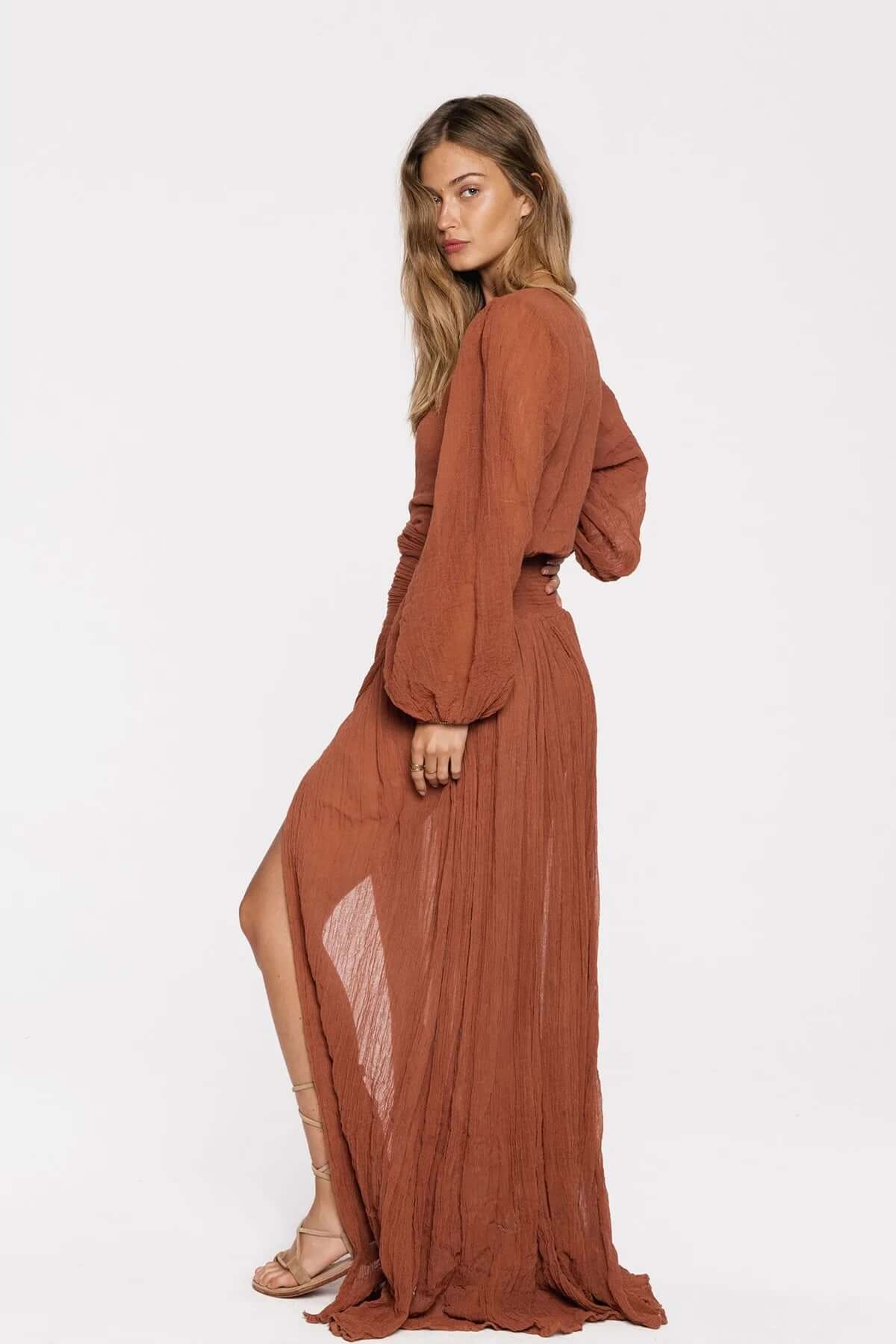 JEN'S PIRATE BOOTY Lapis Maxi Dress- Rust