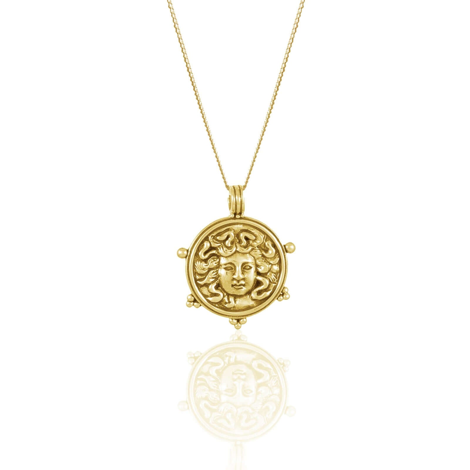 Medusa Protection Pendant Necklace // Gold